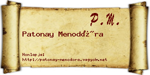 Patonay Menodóra névjegykártya